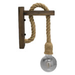 GLOBOSTAR® KENSI 00883 Boho Φωτιστικό Τοίχου - Απλίκα με Ντουί 1 x E27 AC 220-240V IP20 - Καφέ & Μπεζ - Μ7 x Π19 x Υ28cm - Image 2