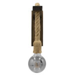 GLOBOSTAR® KENSI 00883 Boho Φωτιστικό Τοίχου - Απλίκα με Ντουί 1 x E27 AC 220-240V IP20 - Καφέ & Μπεζ - Μ7 x Π19 x Υ28cm - Image 3