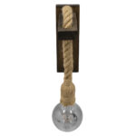 GLOBOSTAR® KENSI 00883 Boho Φωτιστικό Τοίχου - Απλίκα με Ντουί 1 x E27 AC 220-240V IP20 - Καφέ & Μπεζ - Μ7 x Π19 x Υ28cm - Image 4