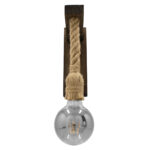 GLOBOSTAR® KENSI 00883 Boho Φωτιστικό Τοίχου - Απλίκα με Ντουί 1 x E27 AC 220-240V IP20 - Καφέ & Μπεζ - Μ7 x Π19 x Υ28cm - Image 5