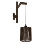 GLOBOSTAR® CASTI 00887 Boho Φωτιστικό Τοίχου - Απλίκα με Ντουί 1 x E27 AC 220-240V IP20 - Καφέ - Μ18 x Π30 x Υ75cm - Image 2