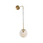 GLOBOSTAR® MADISON 01427 Μοντέρνο Φωτιστικό Τοίχου - Απλίκα με Ντουί 1 x E27 AC 220-240V IP20 - Χρυσό & Μελί - Μ15 x Π25 x Υ65cm - Image 2