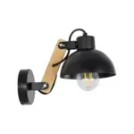 GLOBOSTAR® GRANT 00902 Μοντέρνο Φωτιστικό Τοίχου - Απλίκα με Ντουί 1 x E27 AC 220-240V IP20 - Μαύρο & Μπεζ - Μ15 x Π23 x Υ22cm - Image 5