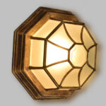 GLOBOSTAR® RUBY 00913 Vintage Φωτιστικό Οροφής με Ντουί 1 x E27 AC 220-240V IP20 - Χάλκινο Εφέ Σκουριάς - Μ21 x Π21 x Υ10cm - Image 3