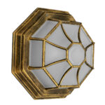 GLOBOSTAR® RUBY 00914 Vintage Φωτιστικό Οροφής με Ντουί 1 x E27 AC 220-240V IP20 - Μπρούτζινο Εφέ Σκουριάς - Μ21 x Π21 x Υ10cm - Image 4