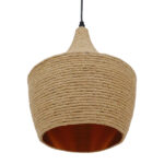 GLOBOSTAR® SHANGHAI ROPE 00916 Boho Κρεμαστό Φωτιστικό Οροφής με Ντουί 1 x E27 AC 220-240V IP20 - Μπεζ - Μ24 x Π24 x Υ30cm - Image 6
