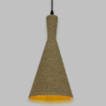 GLOBOSTAR® SHANGHAI 00918 Boho Κρεμαστό Φωτιστικό Οροφής με Ντουί 1 x E27 AC 220-240V IP20 - Μπεζ & Χρυσό - Μ19 x Π19 x Υ38cm - Image 2