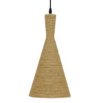 GLOBOSTAR® SHANGHAI 00918 Boho Κρεμαστό Φωτιστικό Οροφής με Ντουί 1 x E27 AC 220-240V IP20 - Μπεζ & Χρυσό - Μ19 x Π19 x Υ38cm - Image 4
