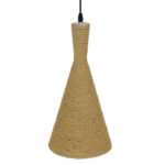 GLOBOSTAR® SHANGHAI 00918 Boho Κρεμαστό Φωτιστικό Οροφής με Ντουί 1 x E27 AC 220-240V IP20 - Μπεζ & Χρυσό - Μ19 x Π19 x Υ38cm - Image 5