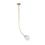 GLOBOSTAR® DRIZZLE 00922 Μοντέρνο Φωτιστικό Οροφής με Ντουί 1 x E27 AC 220-240V IP20 - Λευκό & Χρυσό - Μ15 x Π15 x Υ70cm - Image 5
