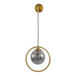 GLOBOSTAR® VIENNA 00923 Μοντέρνο Φωτιστικό Τοίχου - Απλίκα με Ντουί 1 x E27 AC 220-240V IP20 - Χρυσό & Μαύρο Φιμέ - Μ25 x Π23 x Υ27cm - Image 4
