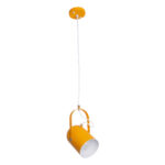 GLOBOSTAR® HAZEL 00926 Μοντέρνο Κρεμαστό Φωτιστικό Οροφής με Ντουί 1 x E27 AC 220-240V IP20 - Πορτοκαλί & Χρυσό - Μ12 x Π12 x Υ27cm - Image 4