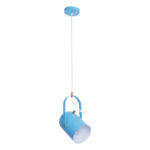 GLOBOSTAR® HAZEL 00927 Μοντέρνο Κρεμαστό Φωτιστικό Οροφής με Ντουί 1 x E27 AC 220-240V IP20 - Γαλάζιο & Χρυσό - Μ12 x Π12 x Υ27cm - Image 4