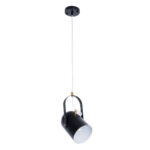 GLOBOSTAR® HAZEL 00930 Μοντέρνο Κρεμαστό Φωτιστικό Οροφής με Ντουί 1 x E27 AC 220-240V IP20 - Μαύρο & Χρυσό - Μ12 x Π12 x Υ27cm - Image 4