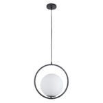 GLOBOSTAR® MADRID 00931 Μοντέρνο Κρεμαστό Φωτιστικό Οροφής με Ντουί 1 x E27 AC 220-240V IP20 - Μαύρο & Λευκό - Μ30 x Π20 x Υ30cm - Image 4