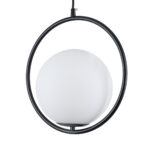 GLOBOSTAR® MADRID 00931 Μοντέρνο Κρεμαστό Φωτιστικό Οροφής με Ντουί 1 x E27 AC 220-240V IP20 - Μαύρο & Λευκό - Μ30 x Π20 x Υ30cm - Image 6