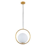GLOBOSTAR® MADRID 00932 Μοντέρνο Κρεμαστό Φωτιστικό Οροφής με Ντουί 1 x E27 AC 220-240V IP20 - Χρυσό & Λευκό - Μ30 x Π20 x Υ30cm - Image 4