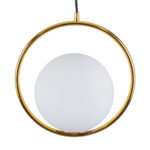 GLOBOSTAR® MADRID 00932 Μοντέρνο Κρεμαστό Φωτιστικό Οροφής με Ντουί 1 x E27 AC 220-240V IP20 - Χρυσό & Λευκό - Μ30 x Π20 x Υ30cm - Image 5