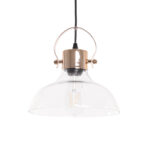 GLOBOSTAR® JAVER 00933 Vintage Κρεμαστό Φωτιστικό Οροφής με Ντουί 1 x E27 AC 220-240V IP20 - Διάφανο & Ροζ Χρυσό - Μ24.5 x Π24.5 x Υ25cm - Image 2