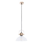 GLOBOSTAR® JAVER 00933 Vintage Κρεμαστό Φωτιστικό Οροφής με Ντουί 1 x E27 AC 220-240V IP20 - Διάφανο & Ροζ Χρυσό - Μ24.5 x Π24.5 x Υ25cm - Image 4
