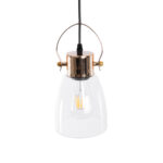 GLOBOSTAR® JAVER 00934 Vintage Κρεμαστό Φωτιστικό Οροφής με Ντουί 1 x E27 AC 220-240V IP20 - Διάφανο & Ροζ Χρυσό - Μ14.5 x Π14.5 x Υ28cm - Image 6