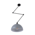 GLOBOSTAR® LOTUS 00937 Μοντέρνο Φωτιστικό Οροφής με Ντουί 1 x E27 AC 220-240V IP20 - Γκρι & Μαύρο - Μ30 x Π30 x Υ21cm - Image 5