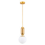 GLOBOSTAR® MAVERICK 00943 Μοντέρνο Κρεμαστό Φωτιστικό Οροφής με Ντουί 1 x E27 AC 220-240V IP20 - Χρυσό & Λευκό - Μ15 x Π15 x Υ33cm - Image 4