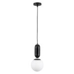 GLOBOSTAR® MAVERICK 00945 Μοντέρνο Κρεμαστό Φωτιστικό Οροφής με Ντουί 1 x E27 AC 220-240V IP20 - Μαύρο & Λευκό - Μ15 x Π15 x Υ33cm - Image 4
