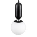 GLOBOSTAR® MAVERICK 00945 Μοντέρνο Κρεμαστό Φωτιστικό Οροφής με Ντουί 1 x E27 AC 220-240V IP20 - Μαύρο & Λευκό - Μ15 x Π15 x Υ33cm - Image 6
