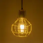 GLOBOSTAR® CAGE 00950 Vintage Κρεμαστό Φωτιστικό Οροφής με Ντουί 1 x E27 AC 220-240V IP20 - Χρυσό - Μ15 x Π15 x Y21cm - Image 2
