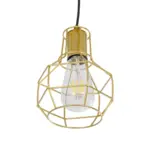 GLOBOSTAR® CAGE 00950 Vintage Κρεμαστό Φωτιστικό Οροφής με Ντουί 1 x E27 AC 220-240V IP20 - Χρυσό - Μ15 x Π15 x Y21cm - Image 5
