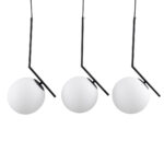 GLOBOSTAR® MONROE 00954 Μοντέρνο Κρεμαστό Φωτιστικό Οροφής με Ντουί 3 x E27 AC 220-240V IP20 - Μαύρο & Λευκό - Μ74 x Π25 x Υ50cm - Image 4