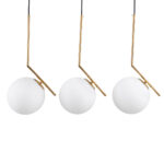 GLOBOSTAR® MONROE 00955 Μοντέρνο Κρεμαστό Φωτιστικό Οροφής με Ντουί 3 x E27 AC 220-240V IP20 - Χρυσό & Λευκό - Μ74 x Π25 x Υ50cm - Image 4
