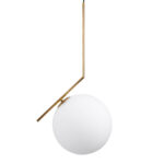 GLOBOSTAR® MONROE 00956 Μοντέρνο Κρεμαστό Φωτιστικό Οροφής με Ντουί 1 x E27 AC 220-240V IP20 - Χρυσό & Λευκό - Μ30 x Π30 x Υ75cm - Image 5