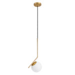 GLOBOSTAR® MONROE 00958 Μοντέρνο Κρεμαστό Φωτιστικό Οροφής με Ντουί 1 x E27 AC 220-240V IP20 - Χρυσό & Λευκό - Μ15 x Π15 x Υ49cm - Image 4