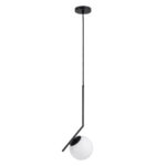 GLOBOSTAR® MONROE 00959 Μοντέρνο Κρεμαστό Φωτιστικό Οροφής με Ντουί 1 x E27 AC 220-240V IP20 - Μαύρο & Λευκό - Μ15 x Π15 x Υ49cm - Image 4