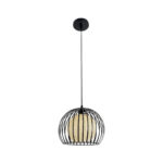 GLOBOSTAR® CARTER 00960 Μοντέρνο Κρεμαστό Φωτιστικό Οροφής με Ντουί 1 x E27 AC 220-240V IP20 - Μαύρο & Μπεζ - Μ28 x Π28 x Υ23cm - Image 4