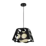 GLOBOSTAR® CARTER 00962 Μοντέρνο Κρεμαστό Φωτιστικό Οροφής με Ντουί 1 x E27 AC 220-240V IP20 - Μαύρο & Μπεζ - Μ28 x Π28 x Υ22cm - Image 3