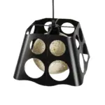 GLOBOSTAR® CARTER 00962 Μοντέρνο Κρεμαστό Φωτιστικό Οροφής με Ντουί 1 x E27 AC 220-240V IP20 - Μαύρο & Μπεζ - Μ28 x Π28 x Υ22cm - Image 6