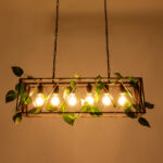 GLOBOSTAR® CLARITY 00963 Vintage Κρεμαστό Φωτιστικό Οροφής με Ντουί 6 x E27 AC 220-240V IP20 - Χάλκινο Εφέ Σκουριάς & Πράσινο - Μ78 x Π25 x Υ22cm - Image 3