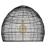 GLOBOSTAR® MALIBU 00966 Boho Κρεμαστό Φωτιστικό Οροφής με Ντουί 1 x E27 AC 220-240V IP20 - Μαύρο - Μ100 x Π100 x Y86cm - Image 4