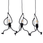GLOBOSTAR® LITTLE MAN 00980 Μοντέρνο Κρεμαστό Φωτιστικό Οροφής με Ντουί 3 x E27 AC 220-240V IP20 - Μαύρο - Μ70 x Π10 x Υ105cm - Image 2