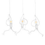 GLOBOSTAR® LITTLE MAN 00981 Μοντέρνο Κρεμαστό Φωτιστικό Οροφής με Ντουί 3 x E27 AC 220-240V IP20 - Λευκό - Μ70 x Π10 x Υ105cm - Image 2
