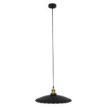 GLOBOSTAR® MARGI 00982 Vintage Κρεμαστό Φωτιστικό Οροφής με Ντουί 1 x E27 AC 220-240V IP20 - Μαύρο & Χρυσό - Μ40 x Π40 x Y15cm - Image 2