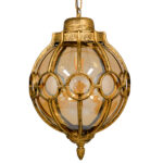 GLOBOSTAR® ETOILE 00987 Vintage Κρεμαστό Φωτιστικό Οροφής με Ντουί 1 x E27 AC 220-240V IP20 - Μπρούτζινο Εφέ Σκουριάς & Μελί - Μ28 x Π28 x Y38cm - Image 3