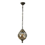 GLOBOSTAR® ETOILE 00988 Vintage Κρεμαστό Φωτιστικό Οροφής με Ντουί 1 x E27 AC 220-240V IP20 - Μπρούτζινο Εφέ Σκουριάς & Μελί - Μ18 x Π18 x Y27cm - Image 4