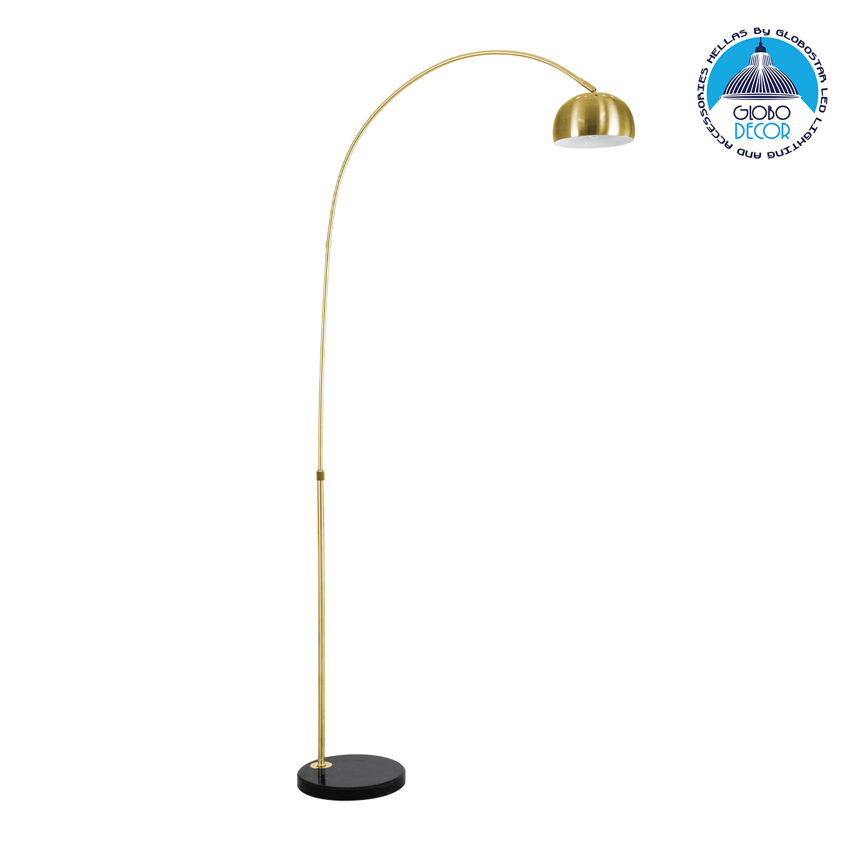 00991_1 GLOBOSTAR® PRAGUE 00991 Μοντέρνο Επιδαπέδιο Φωτιστικό με Ντουί 1 x E27 AC 220-240V IP20 - Χρυσό & Μαύρο - Μ90 x Π29.5 x Υ180cm - Image 1