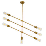 GLOBOSTAR® ESTHER 00993 Μοντέρνο Κρεμαστό Φωτιστικό Οροφής με Ντουί 7 x E27 AC 220-240V IP20 - Χρυσό - Μ75 x Π75 x Υ88cm - Image 4