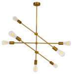 GLOBOSTAR® ESTHER 00993 Μοντέρνο Κρεμαστό Φωτιστικό Οροφής με Ντουί 7 x E27 AC 220-240V IP20 - Χρυσό - Μ75 x Π75 x Υ88cm - Image 5