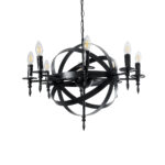 GLOBOSTAR® ESTELLE 01003 Vintage Κρεμαστό Φωτιστικό Οροφής με Ντουί 8 x E14 AC 220-240V IP20 - Μαύρο - Μ65 x Π65 x Y50cm - Image 2